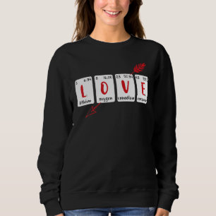 Love Valentines Day Periodic System Arrow Graphic Sweatshirt