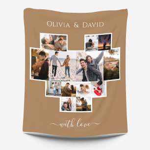 Love Valentine's Day Photo Collage Fleece Blanket