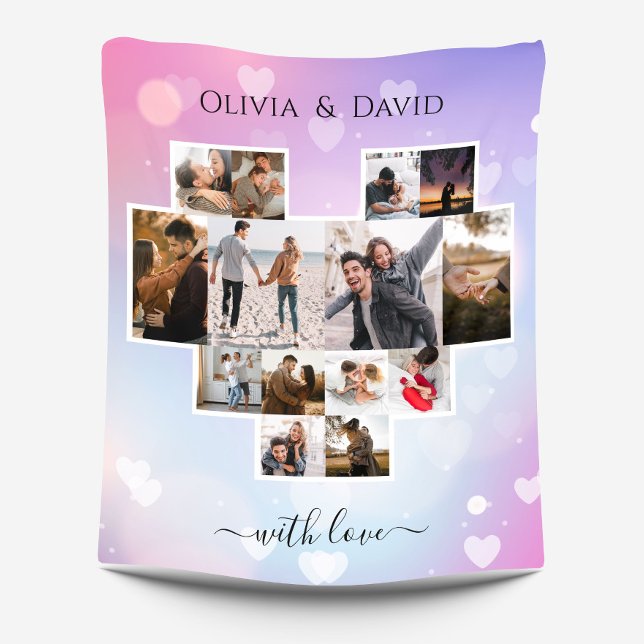 Love Valentine's Day Photo Collage  Fleece Blanket (Creator Uploaded)