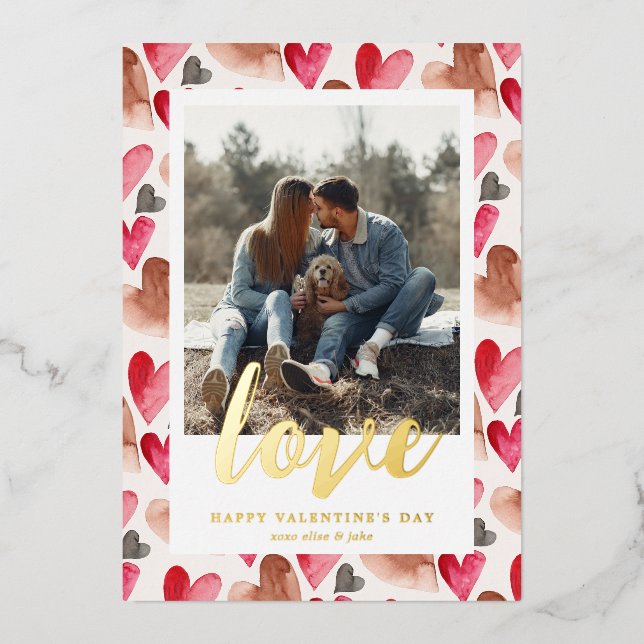Love Valentine's Day Photo Holiday Card (Front)