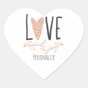 Love - Valentine's Day Positivity Boho Modern Cute Heart Sticker