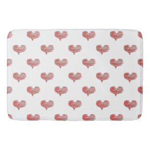 Love Valentine's Day Red Heart Sketch Bath Mat