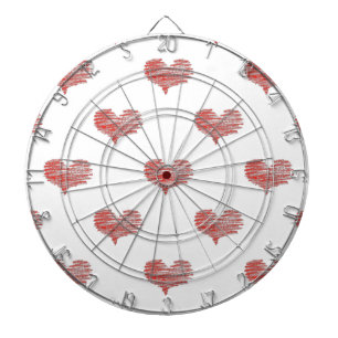 Love Valentine's Day Red Heart Sketch Dartboard