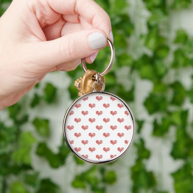 Love Valentine's Day Red Heart Sketch Key Ring (Hand)