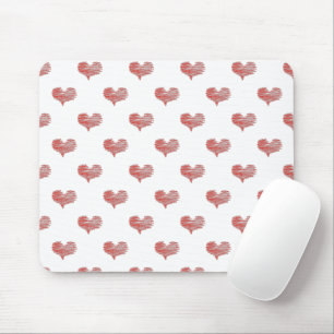 Love Valentine's Day Red Heart Sketch Mouse Pad
