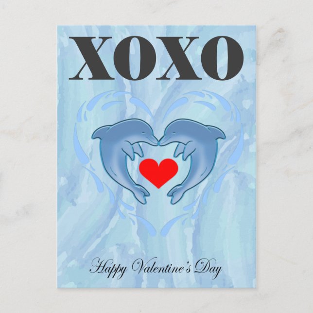 Love Valentines Day xoxo Postcard (Front)