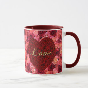 Love/Valentine's mug with roses.