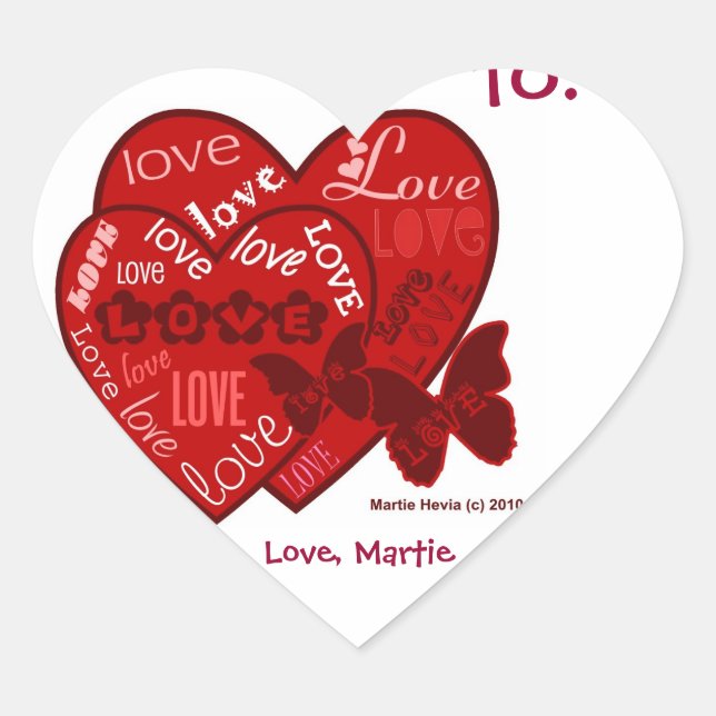 Love Valentine's (Personalise) - Heart Stickers (Front)