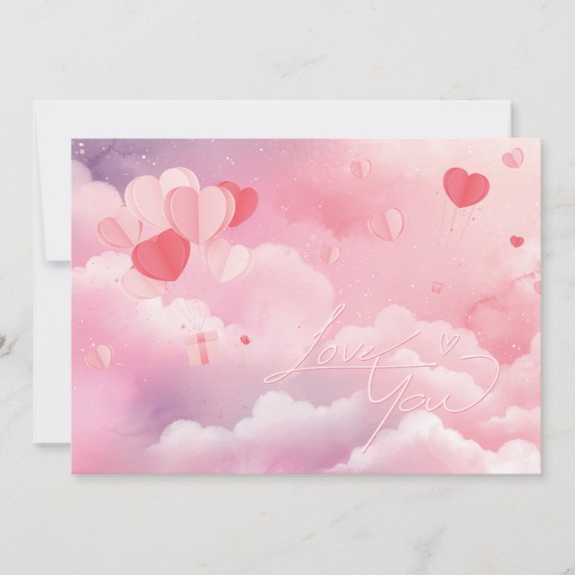 Love Valentines Sugar Clouds Holiday Card (Front)
