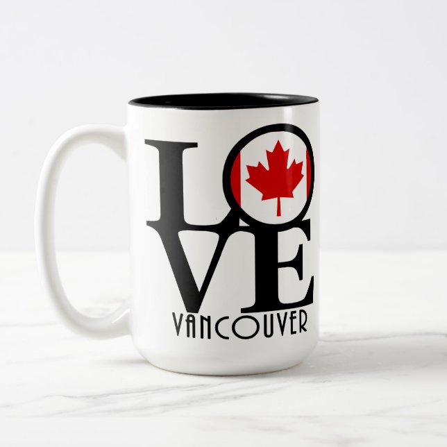 LOVE Vancouver (BC Flag) 15oz Two-Tone Coffee Mug (Left)