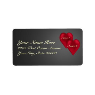 Love Velvet Hearts Address Label