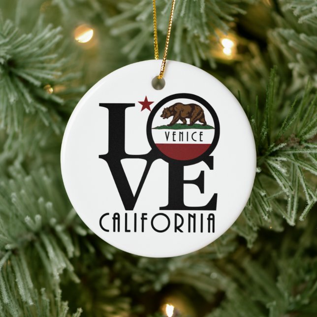 LOVE Venice California Ceramic Ornament (Tree)