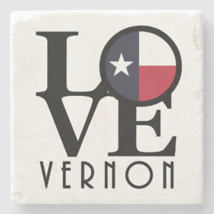 LOVE Vernon Texas Stone Coaster