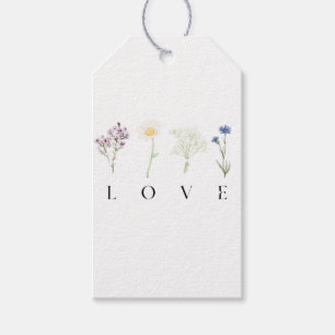 LOVE Vertical Floral Wall Art – Romantic Botanical Gift Tags