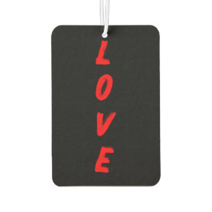 LOVE Vertical Typography Car Air Freshener