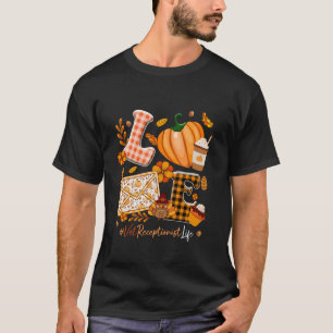 LOVE Vet Receptionist Thanksgiving Pumpkins Colorf T-Shirt