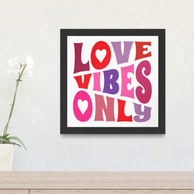 Love Vibes Only Bold Typography Red Pink Purple Poster (Creator Uploaded)