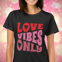 Love Vibes Only Typography Red Pink Mauve Retro