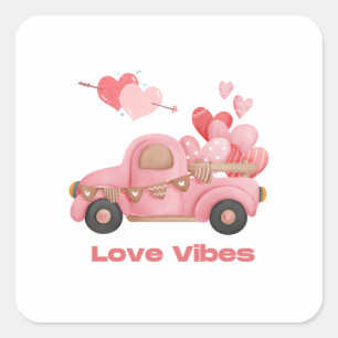 Love vibes , valentine's day 2023    square sticker