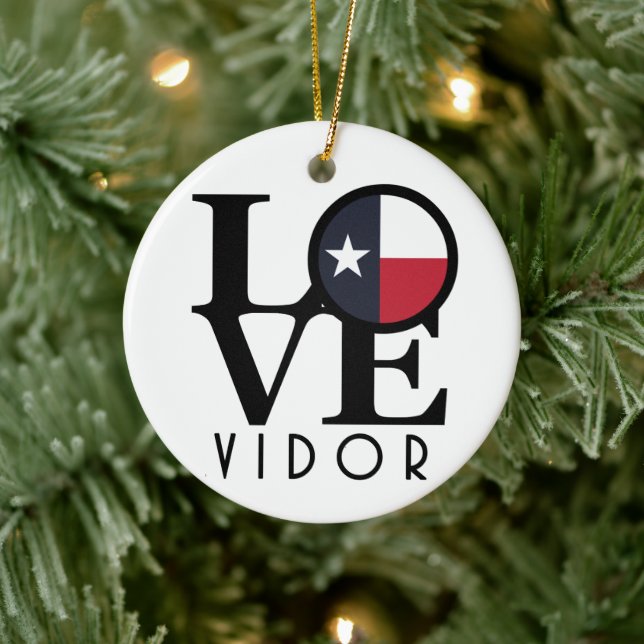 LOVE Vidor Texas Ceramic Ornament (Tree)