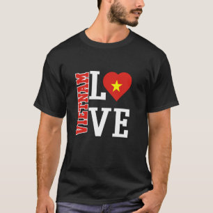 Love Vietnam With Vietnamese Flag In a Heart T-Shirt