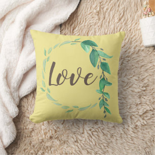 Love Vine Wreath Throw Pillow