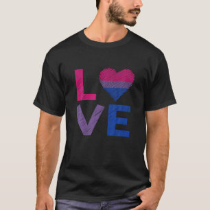 Love Vintage Heart LGBT Bisexual Colors Gay Flag T-Shirt
