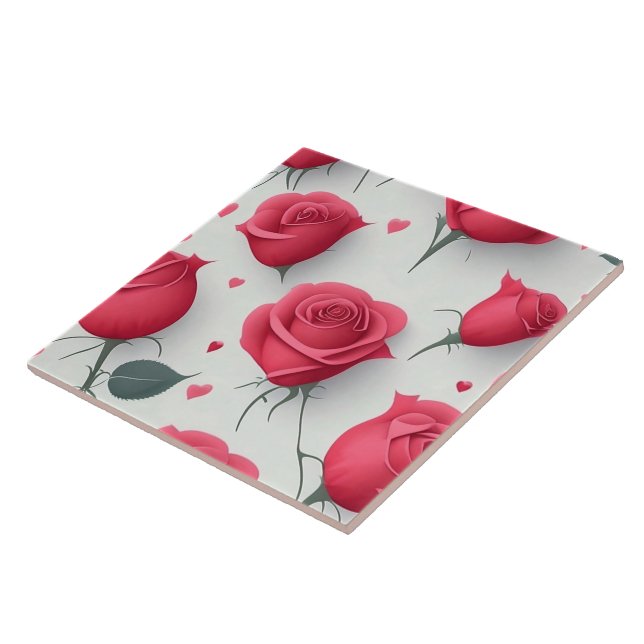 Love Vintage Modern Rose Collection Ceramic Tile (Side)