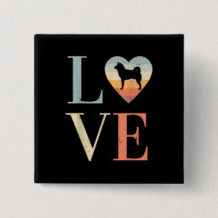 Love Vintage Siberian Husky Gift Valentines gift 15 Cm Square Badge
