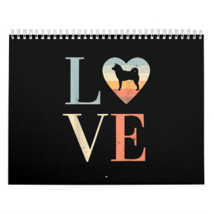 Love Vintage Siberian Husky Gift Valentines gift Calendar