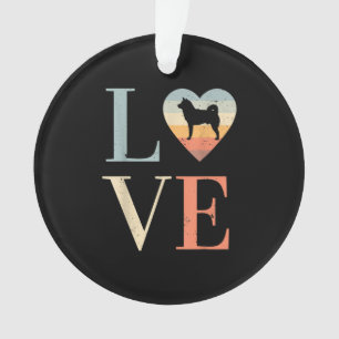 Love Vintage Siberian Husky Gift Valentines gift Ornament