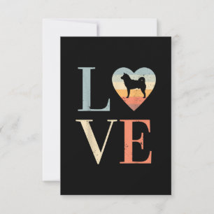 Love Vintage Siberian Husky Gift   Valentines gift RSVP Card