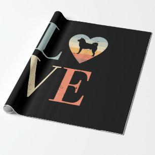 Love Vintage Siberian Husky Gift Valentines gift Wrapping Paper