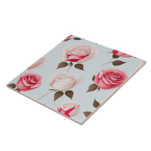 Love Vintage Trendy Rose Collection Ceramic Tile