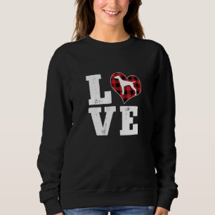 Love Vizsla Dog Lover Gifts Buffalo Plaid Dog Vale Sweatshirt