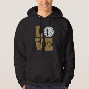 Love Volleyball Ball Sports Game Team Coach Traini Hoodie