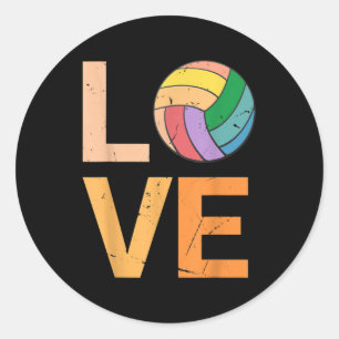 Love Volleyball Best Fun Birthday Present for Girl Classic Round Sticker