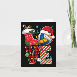Love Volleyball Christmas Santa Hat Volleyballer P Card