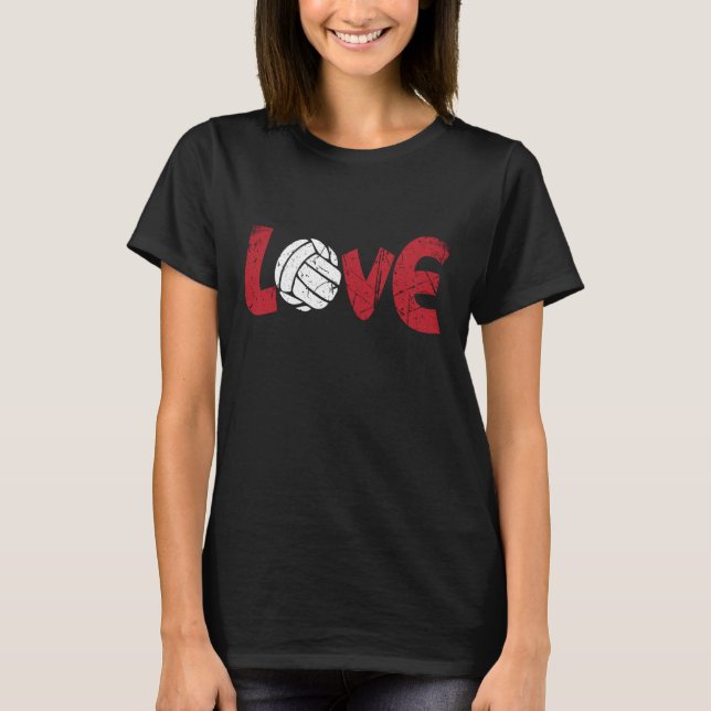 Love Volleyball Coach Fan Player Beach Volleyball T-Shirt (Front)