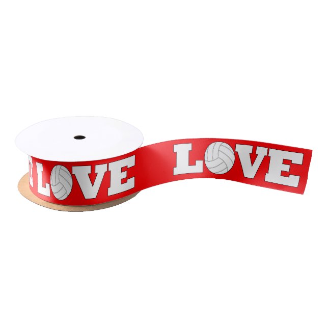 LOVE Volleyball Custom Colour Ribbon Satin Ribbon (Spool)