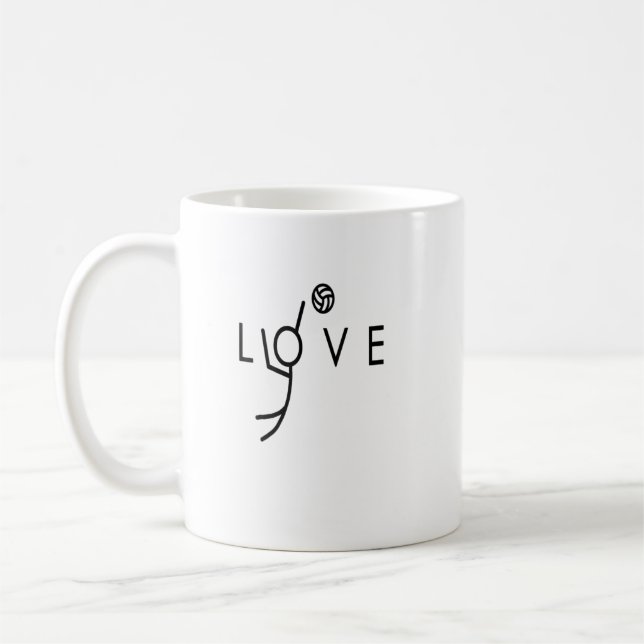 Love Volleyball Design  Teen Girls Volleyball  Coffee Mug (Left)