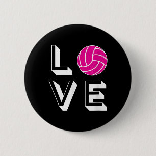 Love Volleyball Girls Birthday Gift Graphic 6 Cm Round Badge