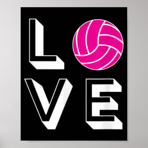Love Volleyball Girls Birthday Gift Graphic  Poster