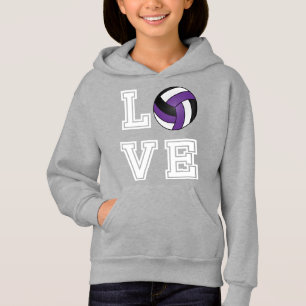 Love Volleyball - Purple, White and Black