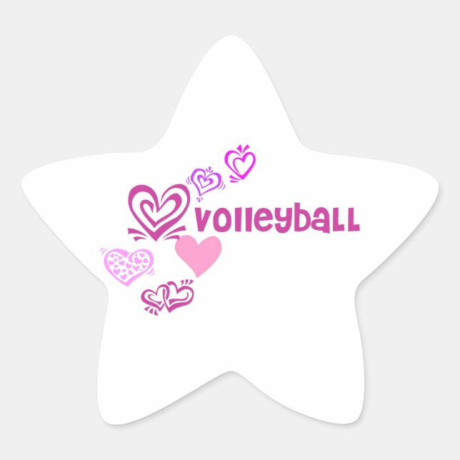 Love Volleyball Star Sticker (Front)