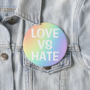Love Vs Hate Pastel Rainbow Button