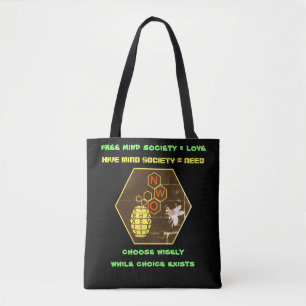 Love vs Need (black) Tote Bag