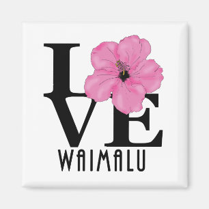 LOVE Waimalu Pink Hibiscus Magnet