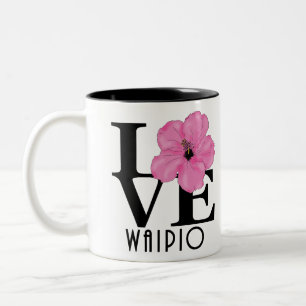 LOVE Waipio Hawaii Pink 11oz Two-Tone Coffee Mug