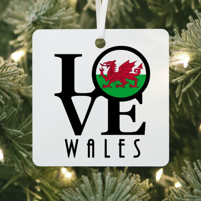 LOVE Wales  Metal Tree Decoration (Insitu)